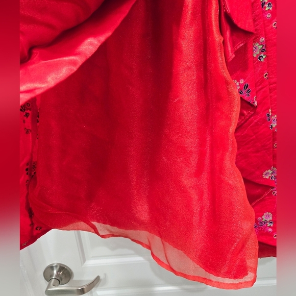 DISNEY PARKS PRINCESS ALENA OF AVATOR PLAY COSTUME RED FLORAL DRESS GIRLS 6 XS - Picture 5 of 12